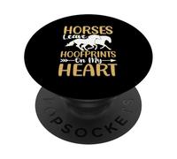 Los Caballos Dejan Huellas de pezuñas en mi corazón PopSockets PopGrip Adhesivo