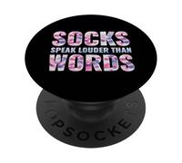 Los Calcetines Hablan más Fuerte Que Las Palabras, Día Nacional Divertido de los Calcetines PopSockets PopGrip Adhesivo