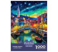 los Canales de Venecia Rompecabezas De Papel 1000 Piezas Oil Pintura Desafío Duro Idea De Regalo para Ella O Él para Adultos Y Niños Desde Los 12 Años 70x50cm/1000pcs