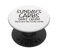 Los carbohidratos Divertidos del Domingo no cuentan PopSockets PopGrip Adhesivo