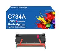Los Cartuchos de tóner C734A de Repuesto C734A1KG C734A1CG C734A1MG C734A1YG Son compatibles con Las impresoras Lexmark C736, C736dn, C736n, X736, X736de y X738.,C734A-Magenta