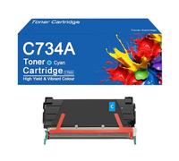 Los Cartuchos de tóner C734A de Repuesto C734A1KG C734A1CG C734A1MG C734A1YG Son compatibles con Las impresoras Lexmark C736, C736dn, C736n, X736, X736de y X738.,C734A-Cyan