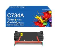 Los Cartuchos de tóner C734A de Repuesto C734A1KG C734A1CG C734A1MG C734A1YG Son compatibles con Las impresoras Lexmark C736, C736dn, C736n, X736, X736de y X738.,C734A-Yellow