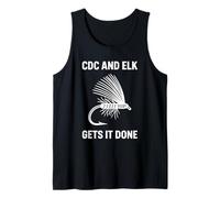 Los CDC y Elk Gets It Done Fishing Quote Fly Tiers Camiseta sin Mangas
