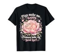 Los Cerdos Me Hacen Feliz Cochinillo Kawaii Cerdito Camiseta