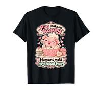 Los Cerdos Me Hacen Feliz Lechón Kawaii Cerdito Divertido Camiseta