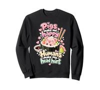 Los Cerdos Me Hacen Feliz Lechón Kawaii Cerdito Divertido Sudadera