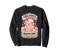 Los Cerdos Me Hacen Feliz Lechón Kawaii Cerdito Divertido Sudadera