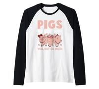 Los Cerdos me Hacen Feliz no Tanto Camiseta Manga Raglan