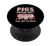 Los Cerdos me Hacen Feliz no Tanto PopSockets PopGrip Adhesivo