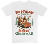 Los Chicos Están De Vuelta En La Ciudad Camiseta Blanca para Niños Camiseta De Manga Corta para Niños Kids White tee Children Short Sleeve T-Shirt