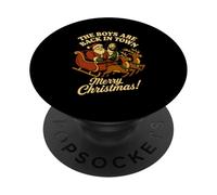 Los Chicos están de Vuelta en la Ciudad Navidad Jesús y Santa Funny PopSockets PopGrip Adhesivo