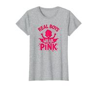 Los Chicos Reales Visten Rosa Camiseta, Mujer, Gris Jaspeado, XS