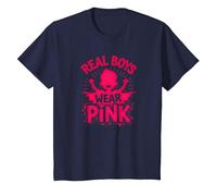 Los Chicos Reales Visten Rosa Camiseta, Niños, Azul Marino, 12 años