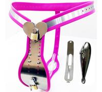 Los cinturones de castidad, las jaulas de castidad de acero inoxidable, los tapones anales y las jaulas para el pene satisfacen los deseos de los amantes del BDSM y son adecuados como juguetes(Pink,70
