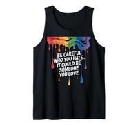 Los colores del arcoíris LGBTQ difunden amor, no odio, un mensaje positivo Camiseta sin Mangas