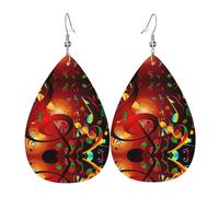 Los coloridos aretes de cuero con forma de gota para mujer son adecuados para fiestas, fiestas de vacaciones y regalos., talla única