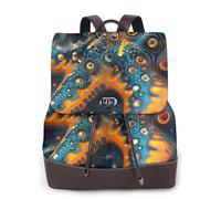Los coloridos son estrellas de mar para mujer, mochila de viaje a la moda, mochila casual, mochila de cuero estampada para mujer para el trabajo