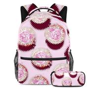 Los conejos de animales de flores vuelven a la escuela con nuestro juego de mochila y estuche para niños, niñas y adolescentes, Multicolor#04, B:29.4x20x40cm P:19x7.5x3.8cm, Mochilas Daypack
