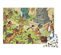 Los conquistadores se encuentran con Montezuma Puzzle De Madera Impermeable Puzzles De 1000 Piezas Regalos para Adultos Desafiante Y Estimulante Rompecabezas Juegos Desafiantes