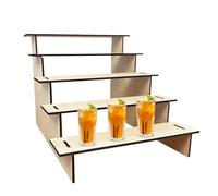 Los contratistas difieren de las conciones: las columnas ascendentes muestran un estante de madera de 5 pisos para colecciones | Rustic Home Decor Organizer Rack para cupcakes, juguetes,