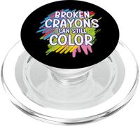 Los crayones Rotos aún Pueden Colorear la Conciencia sobre la prevención del Suicidio PopSockets PopGrip para MagSafe