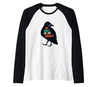 Los cuervos son mis amigos, amantes de las aves, observación de aves, Bird Mama. Camiseta Manga Raglan