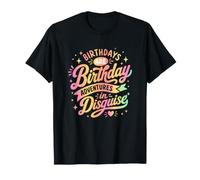 Los cumpleaños Son Aventuras disfrazadas Groovy Retro Pastel Camiseta