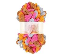 Los dedos tejeron hilos, Hilo de chenilla gruesa for tejer a ganchillo, ovillo de 100 g, poliéster, 5 mm, 7 m, multicolor(44)