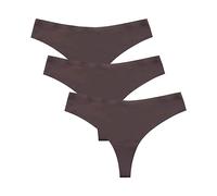 Los Deportes de Las Mujeres Escritos la Tanga inconsútil de la Parte Inferior del algodón de Las Mujeres de los Deportes de la Yoga de la Seda del Hielo 3pc Dim Braguitas Mujer Pack Braga (Coffee, S)