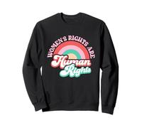 Los Derechos de Las Mujeres Son Humanos Retro Rainbow Graphic Sudadera