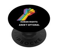 Los Derechos Humanos no Son Opcionales LGBTQ+ Orgullo Igualdad Puño PopSockets PopGrip Adhesivo