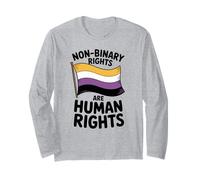 Los Derechos no binarios Son aliados del Orgullo LGBT de los Derechos Humanos Manga Larga