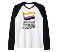 Los Derechos no binarios Son Derechos Humanos - Pride Trans Ally Camiseta Manga Raglan