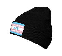 Los Derechos Trans Son Derechos Humanos LGBT Negro Mujer Hombre Gorros con Vuelta Resistente Al Viento Gorro Invierno Deportivo Skull Cap para Deportes Al Aire Libre Pasear Al Perro