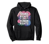 Los derechos trans son orgullo floral por los derechos humanos Sudadera con Capucha