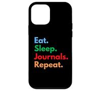 Los diarios de Eat Sleep se repiten para los amantes de los libros de diario Carcasa para iPhone 12 mini