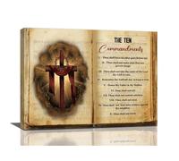 Los Diez Mandamientos Cross Decor Wall Art 10 Comandantes Verso de la Biblia Religin Cristiana Escritura Fotos de la pared Decoracin de la pared Pi