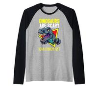 Los Dinosaurios Dan Miedo El síndrome de Down no es - T-Rex Dino Camiseta Manga Raglan