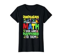 Los Dinosaurios no aprendieron matemáticas Mira lo Que Les pasó Camiseta gráfica económica, Mujer, Negro, L