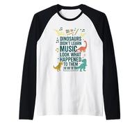 Los Dinosaurios no aprendieron música Mira lo Que Les pasó Camiseta Manga Raglan