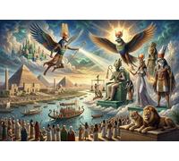 Los Dioses Creadores egipcios Puzzle 1000 Piezas Adultos Y Niños,Rompecabezas,Premium,Cartón,14 Años+,Deco Pared,Regalo Ideal,Anti-estrés,Relax,Desafío,Reto,Educativo 70x50cm