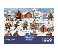 Los Duendes de Yule Puzzle De Madera Impermeable Puzzles De 1000 Piezas para Adultos Divertido Rompecabezas Juegos Educativos