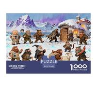 Los Duendes de Yule Puzzle De Madera Impermeable Puzzles De 1000 Piezas Regalos para Adultos Colorido Rompecabezas Decoración del Hogar