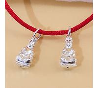 Los encantos de Plata esterlina para Joyas Que Hacen Buddha guanyin amuletos de meditación de meditación para la fabricación y elaboración del Collar de Pulseras atraen Riqueza 1pcs, Guanyin cinabar