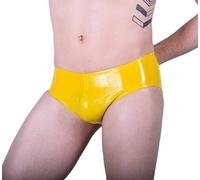 Los Escritos Hechos A Mano Del Látex De La Ropa Interior De Goma Amarilla Para Hombre Modifican Para Requisitos Particulares,Plata,3XL