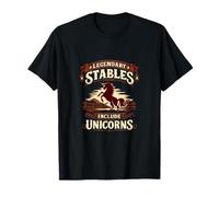 Los establos legendarios Incluyen Unicornios Western Ranch Sign Camiseta
