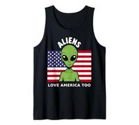 Los Extraterrestres adoran a Estados Unidos: Arte alienígena Demasiado Divertido Camiseta sin Mangas