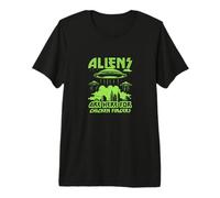 Los Extraterrestres están aquí para los Dedos de Pollo OVNI Camiseta Premium