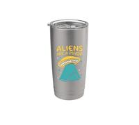 Los extraterrestres son un Psyop Divertido OVNI Desinformación Engaño Alien Meme Vaso térmico de acero inoxidable de doble pared